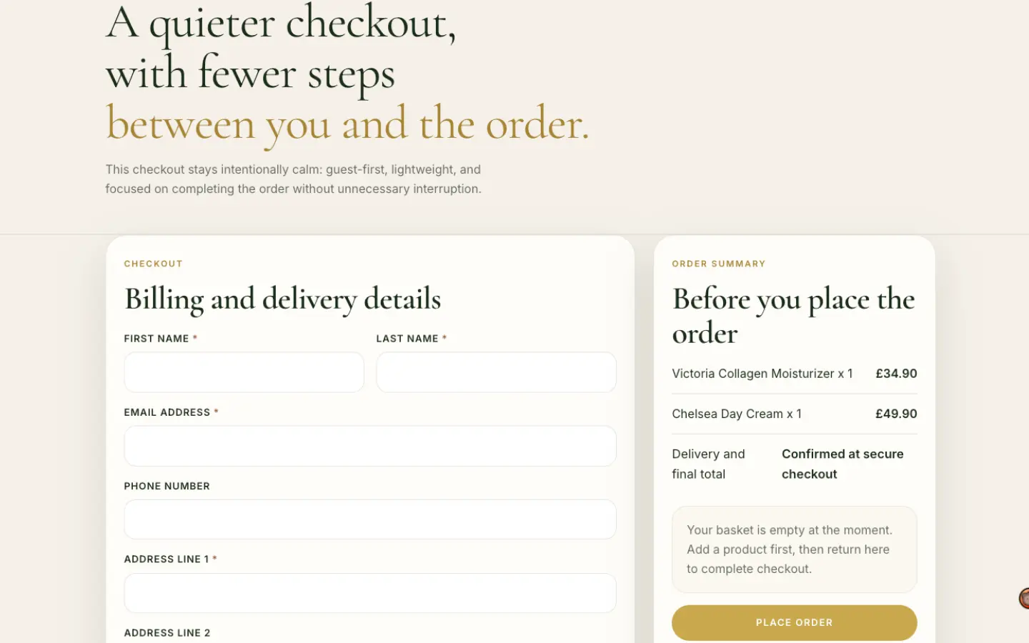 KZE Organic Beauty — checkout