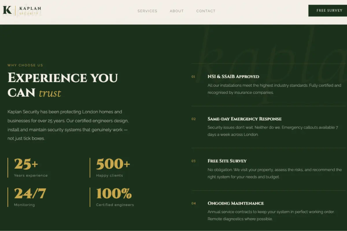 Kaplan Security — conversion concept